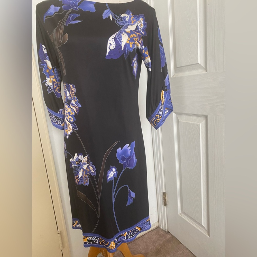 Ellie Tahari Silk Floral Sheath Dress